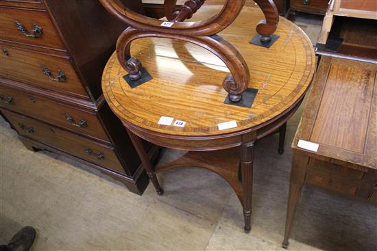 Circular satinwood inlaid centre table(-)